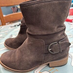 Boots Dark Brown Suede Ankle Booties